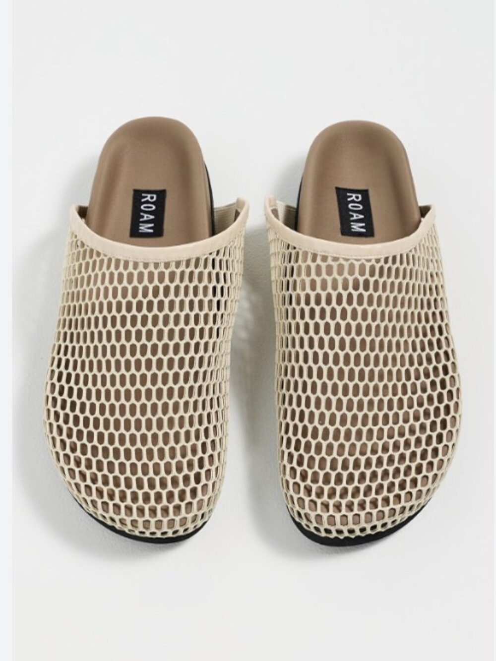 ROAM Neutral Beige Mesh Slip-On Clogs